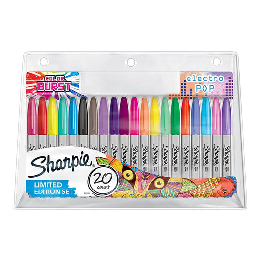 Sharpie Permanent Markers Electropop 20 Colors  ||  اقلام ماركر ثابته ماركة شاربي الامريكية اليكتروبوب ٢٠ اون