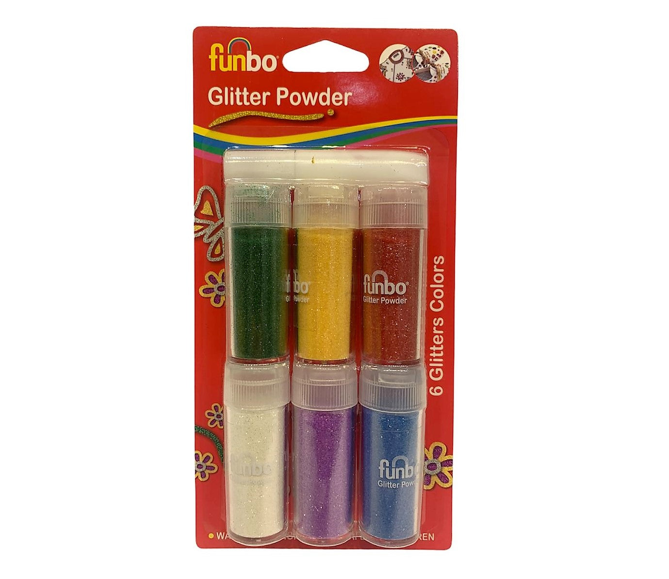 Funbo Glitter Powder 6 Colors || جليتر زري 6 لون فنبو
