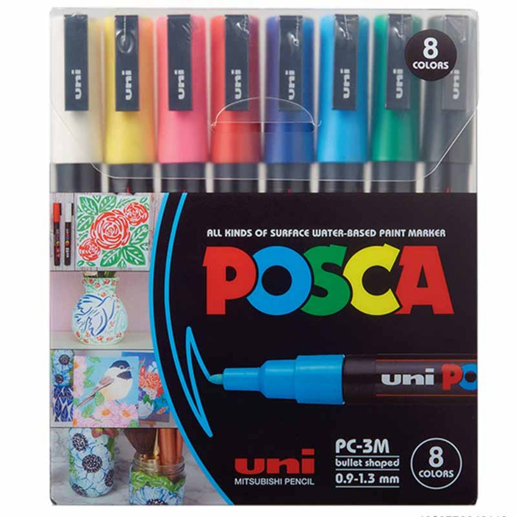 Posca Markers PC-3M (0.9 - 1.3) 8 Colors || الوان بوسكا سماكه (0.9 - 1.3 ) 8 لون