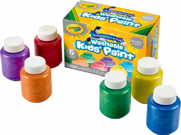 Crayola Washable Kids Paint 6 Metallic Colors || الوان كرايولا قابلة للغسل للاطفال ٦ الوان ميتاليك