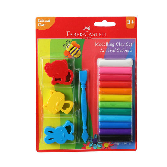Faber Castell Modeling Clay Set 12 Vivid Colors || طقم طين صلصال فيبر كاستل ١٢ لون