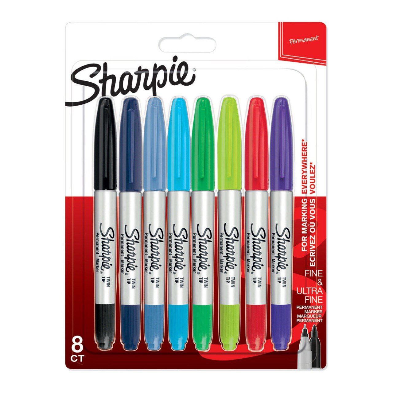 Sharpie Fine and Ultra Fine 8 Color Marker Set || مجموعة اقلام شاربي ٨ لون راسين