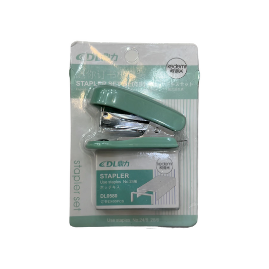 Mini Stapler Set DL0369 Green Pastel Color || طقم دباسه صغيره لون اخضر⁩ باستيل