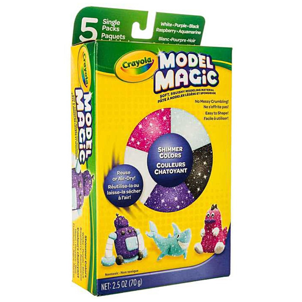 Crayola 5 Pack Magic Model Shimmer Colors || طين صلصال كرايولا الوان لامعة عدد ٥ الوان