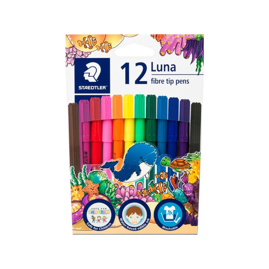 Staedtler Luna Felt tip Colored Markers 12 || الوان شينية ستدلر لونا ١٢ لون
