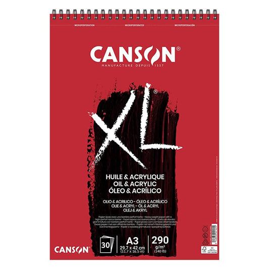 CANSON XL® Acrylic and Oil Paper Pad 290 gm A3 || دفتر رسم كانسون للاكريلك والزيتي 290 جم A3