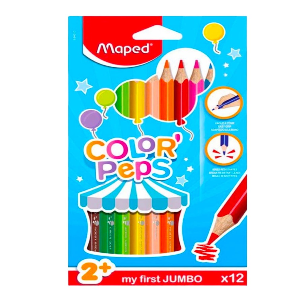 Maped Color Peps My First Jumbo Colored Pencils 12 Colors || الوان خشبية مابد جمبو ١٢ لون