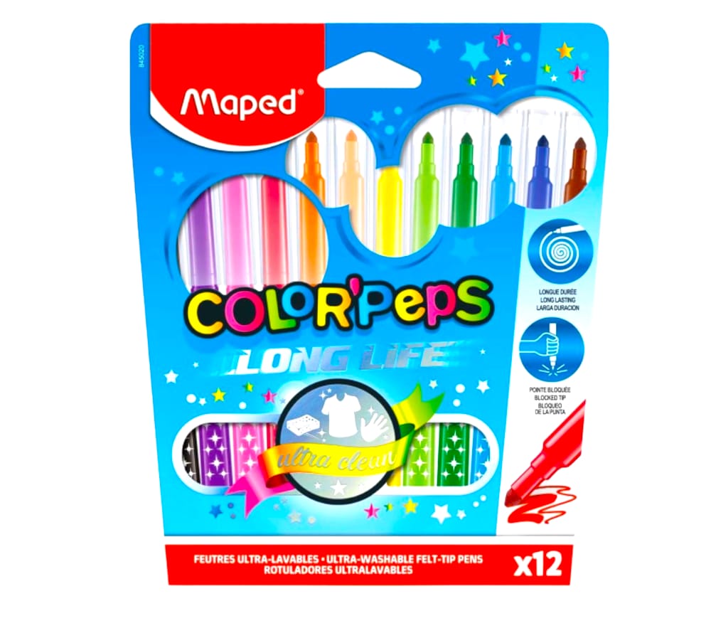 Maped Color Peps Long Life 12 Colors || الوان شينية مابد ١٢ لون طويلة الامد