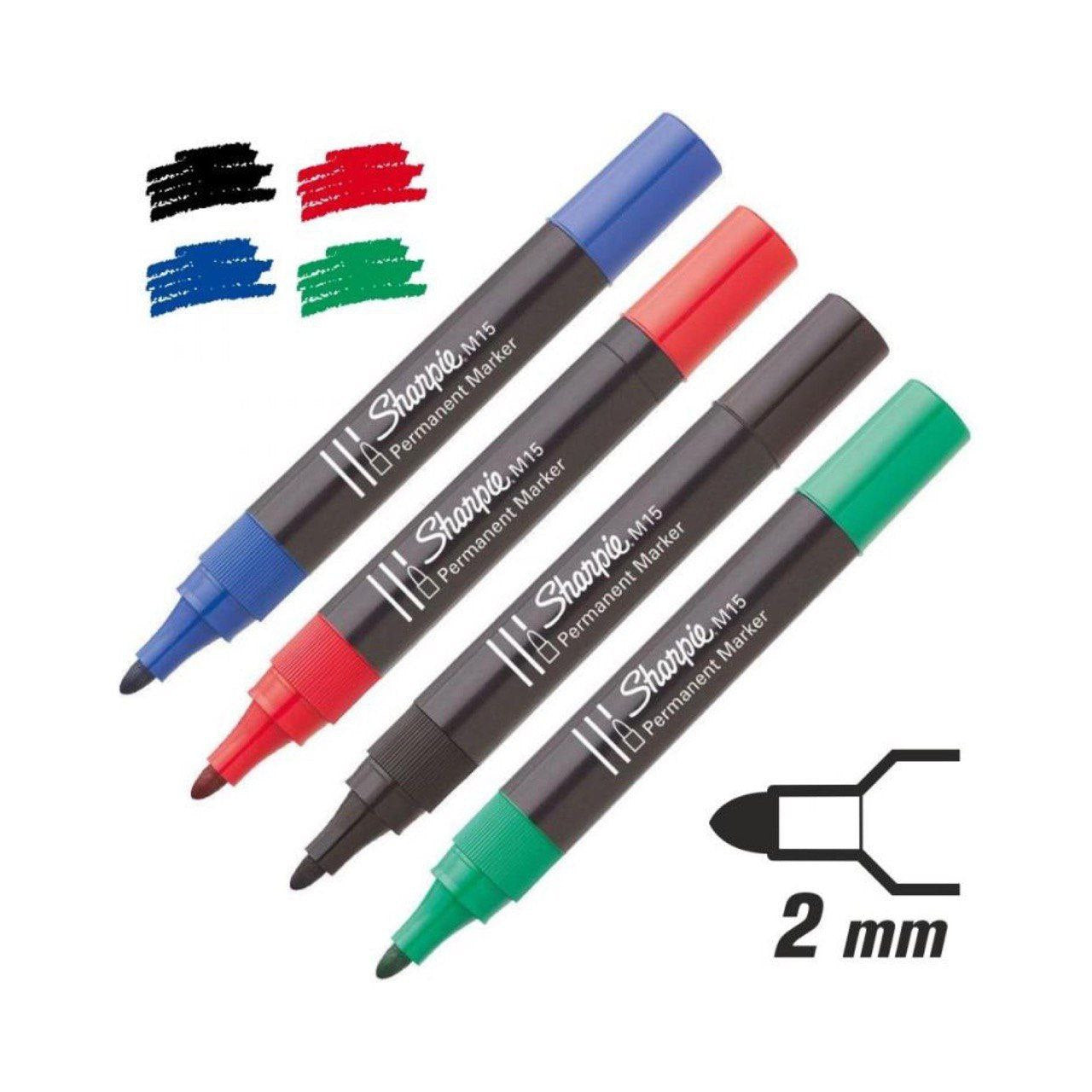 مجموعة أقلام شاربي الدائمة 4 ألوان