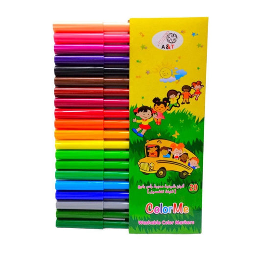 A&T Color Me Flexible Felt Pen Colors 20 Colors || الوان شينية مرنة كولور مي 20 لون