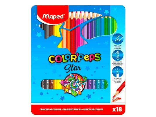 Maped Color Peps 18 Colored Pencils || الوان خشبيه 18 لون مابد 