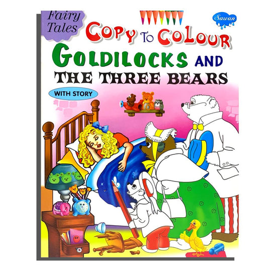 Copy to Color Goldilocks and the three bears 🐻 || قصة اطفال الاميرة الدببة الثلاثة انجليزي قابلة للتلوين⁩⁩⁩⁩
