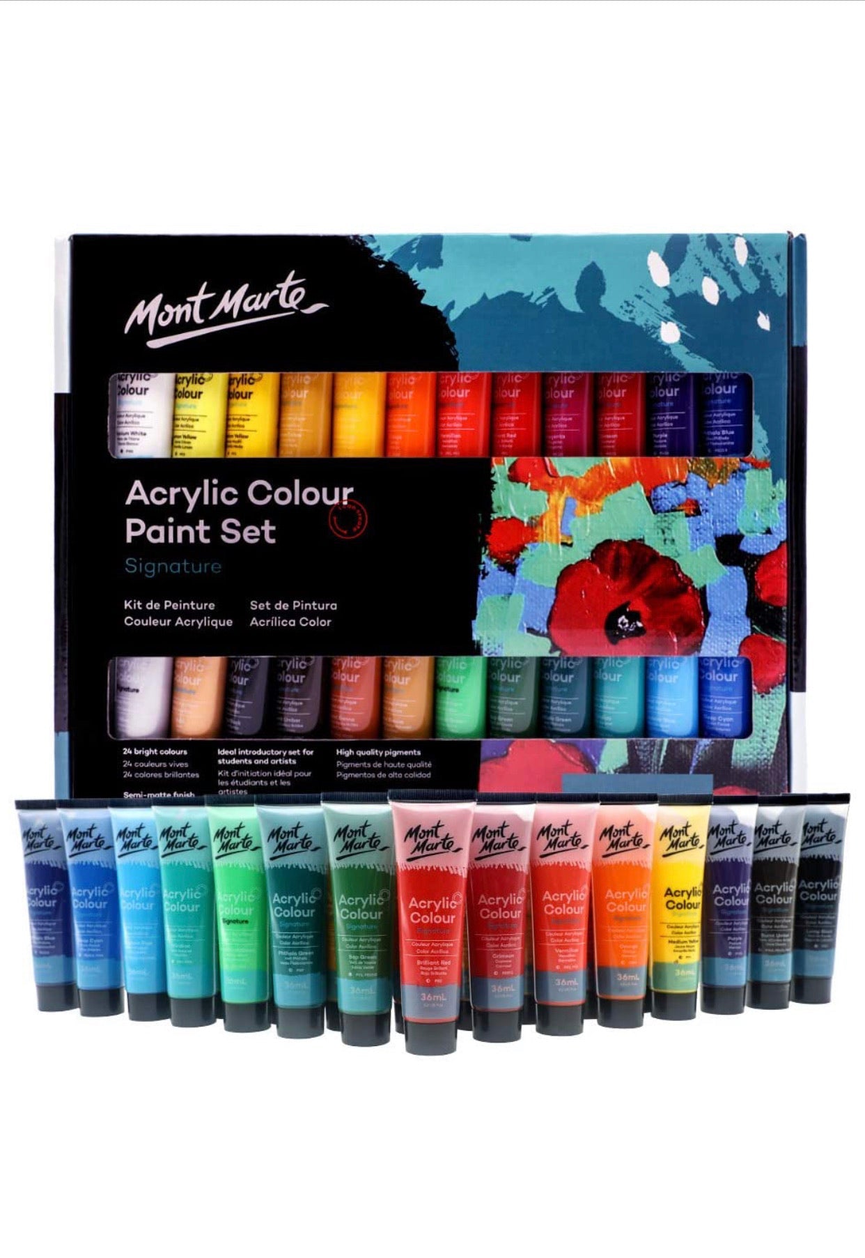 Mont Marte Acrylic Paint Set 24 colors || طقم الوان اكريلك مونت مارت⁩ ٢٤ لون