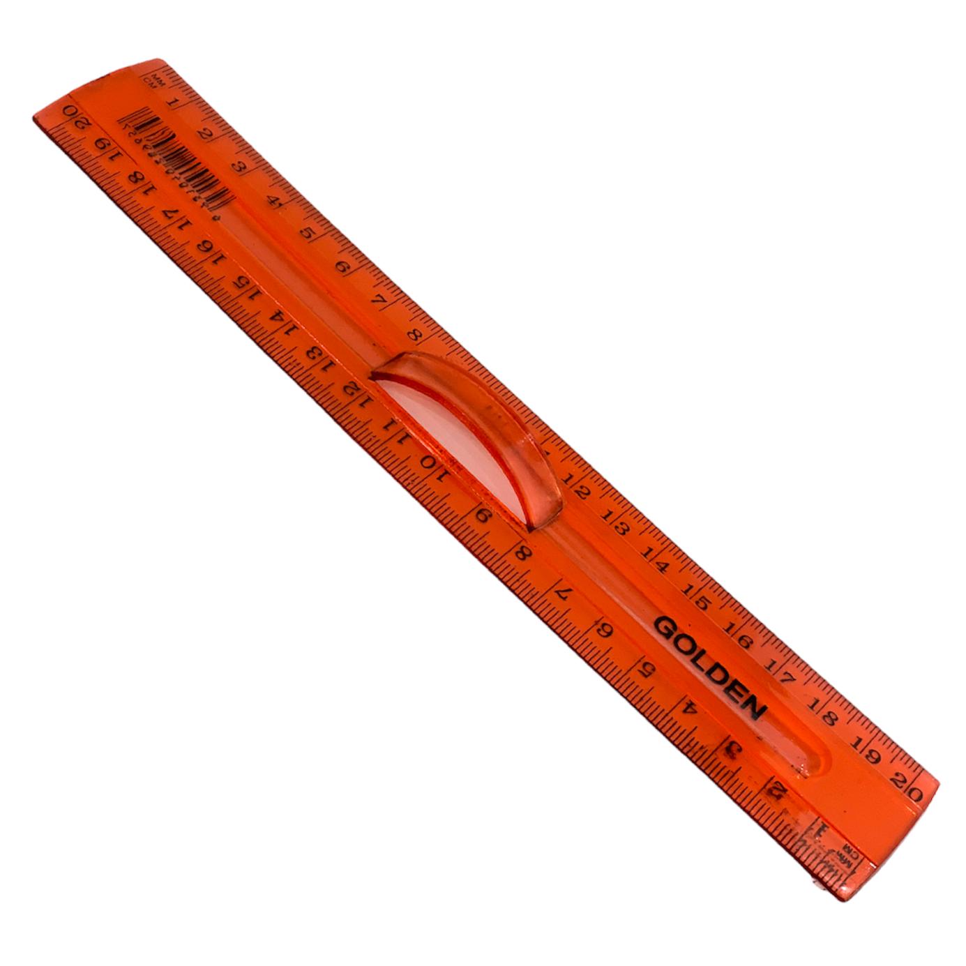 A&T Plastic Transparent Ruler 20 cm || مسطرة بلاستيك شفافة ٢٠ سم مع مسكة