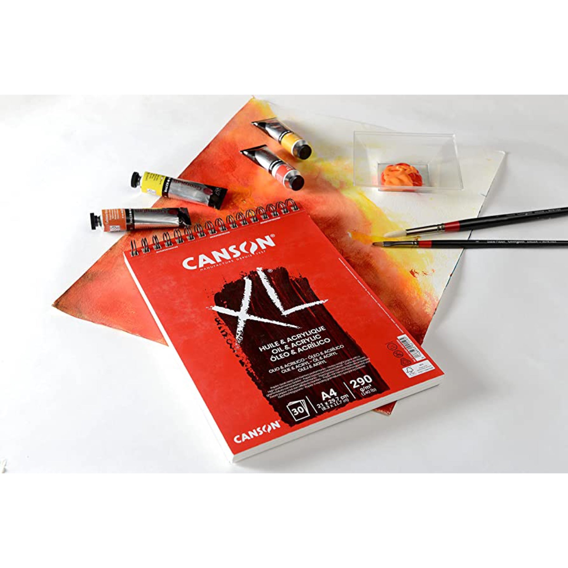 CANSON XL® Acrylic and Oil Paper Pad 290 gm A4 || دفتر رسم كانسون للاكريلك والزيتي 290 جم A4