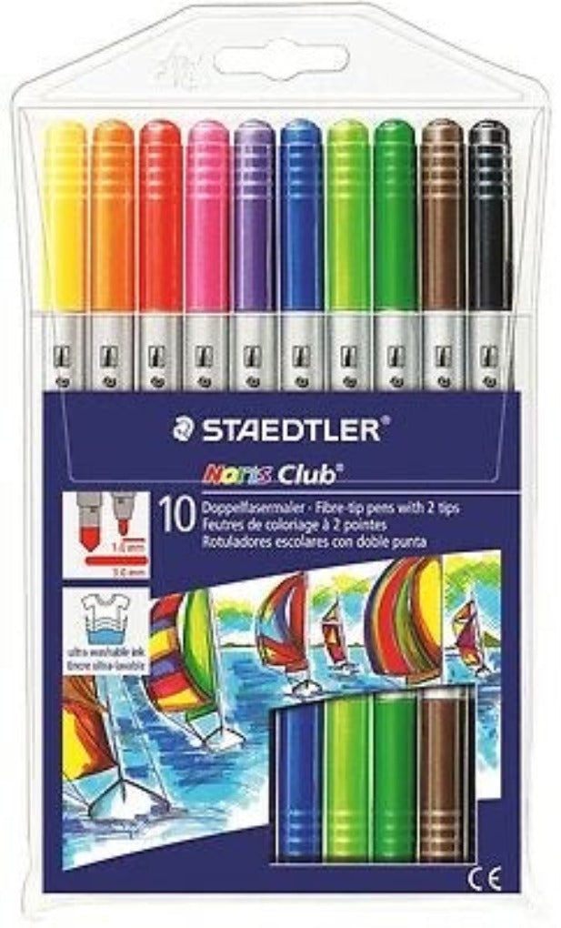staedtler fibre tip pens 10 colors || الوان شينيه ستدلر راسين ١٠ الوان - مكتبة توصيل