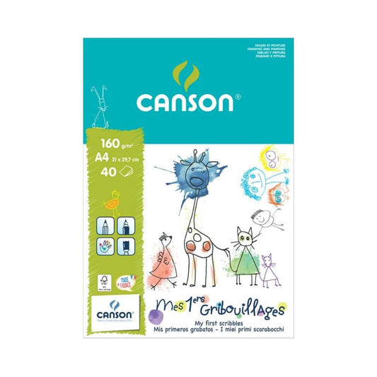 Canson my first scribbles A4 size 160 gm 40 sheets || دفتر كانسون للاطفال عدد 40 ورقه 160 جرام