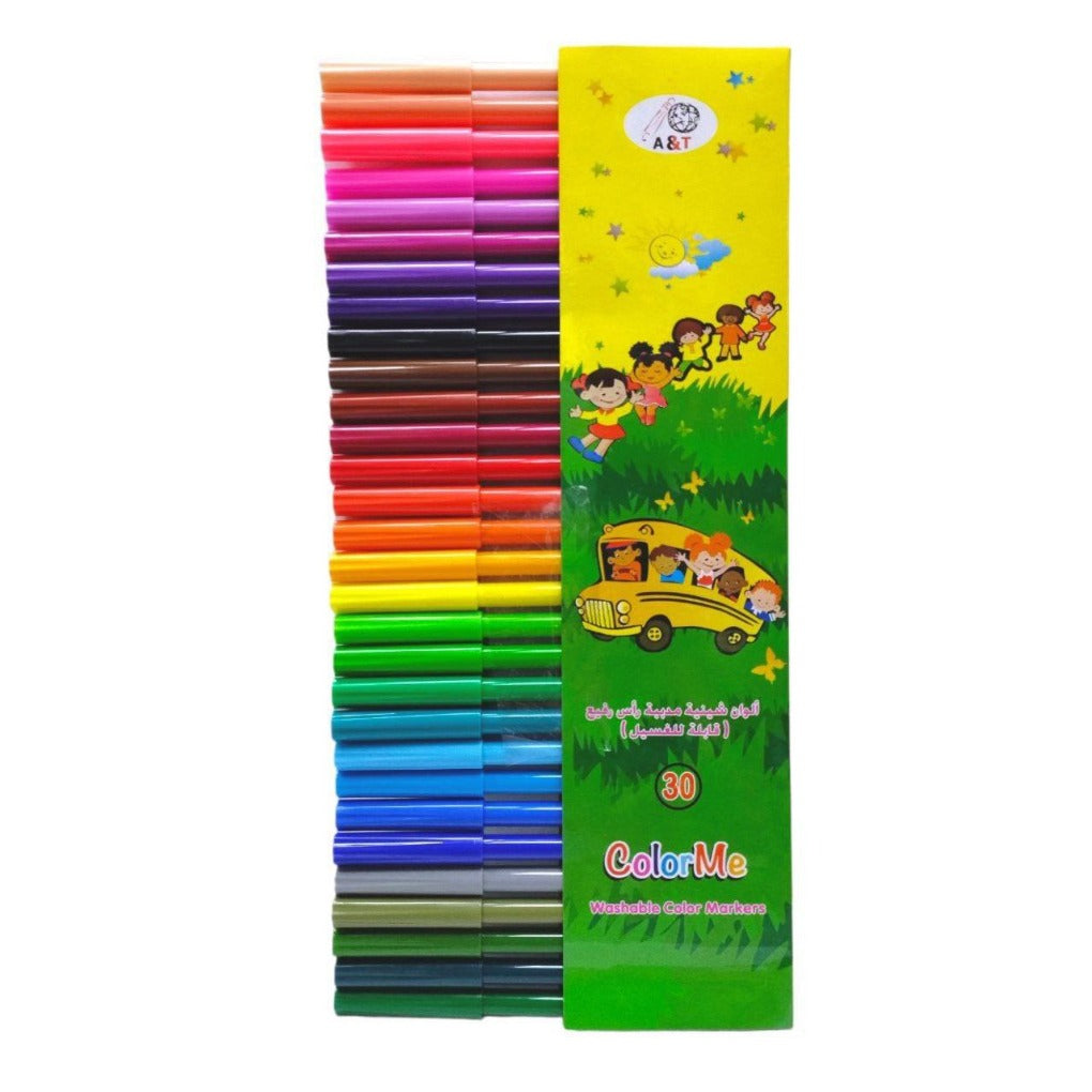 A&T Color Me Flexible Felt Pen Colors 30 Colors  || الوان شينية مرنة كولور مي 30 لون