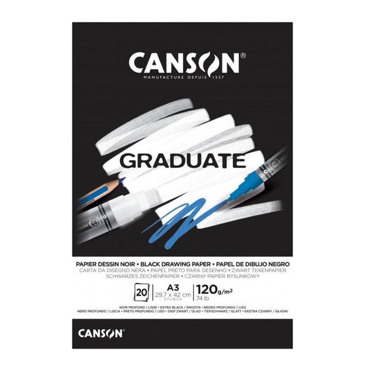 Canson GRADUATE  Black Drawing A3 || A3  دفتر رسم كانسون اسود