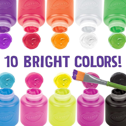 Crayola Washable Project Paint 10 Color Neon Colors || الوان كرايولا 10 لون قابله للغسل الوان نيون