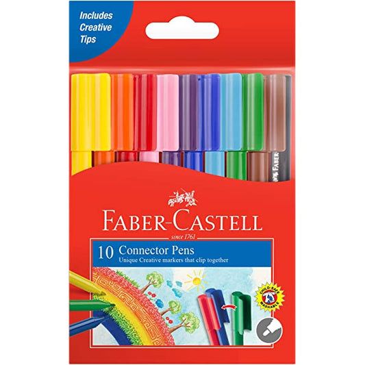 Faber Castell connector markers 10 Colors || الوان شينيه فيبر كاستل كونيكت⁩ ١٠ لون