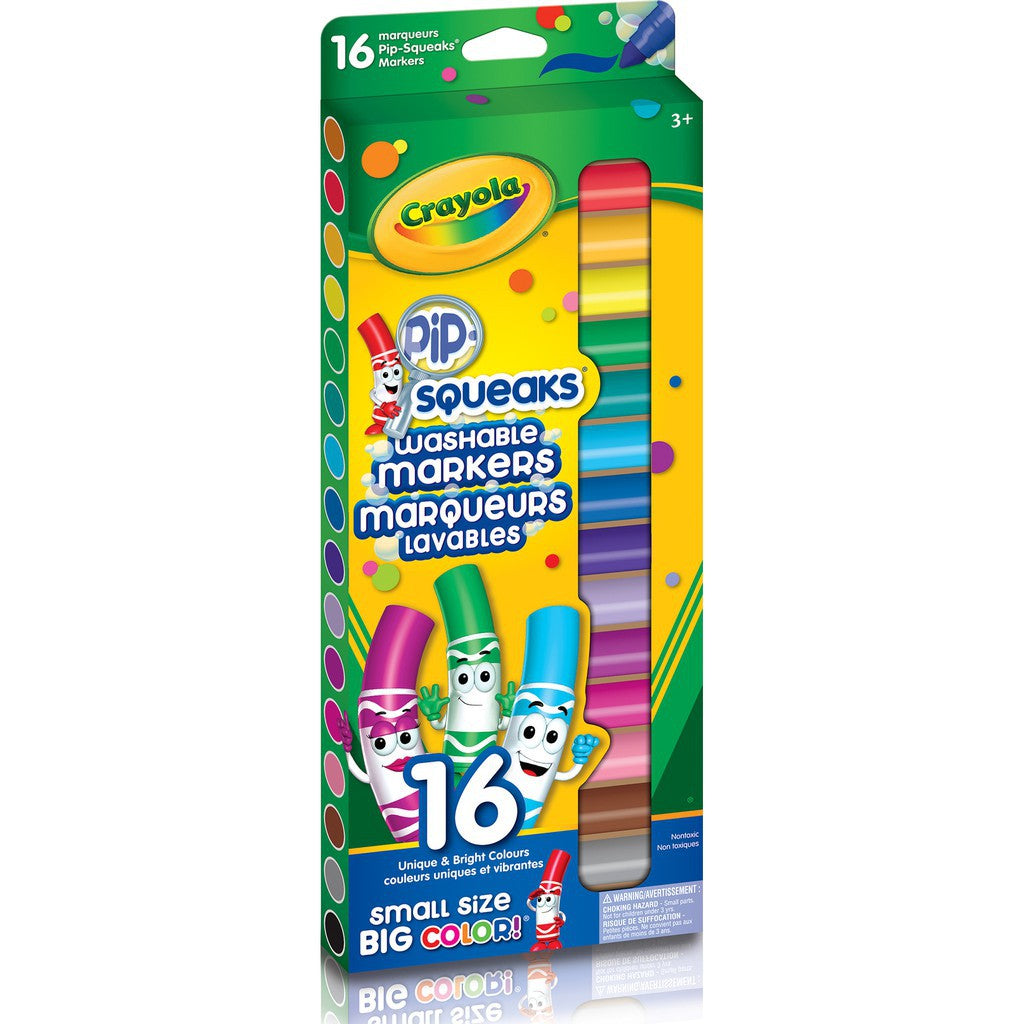 Crayola Pip-Squeaks Broad Line Washable Markers 16 Color || الوان كرايولا ماركر ١٦ لون بيب سكويك