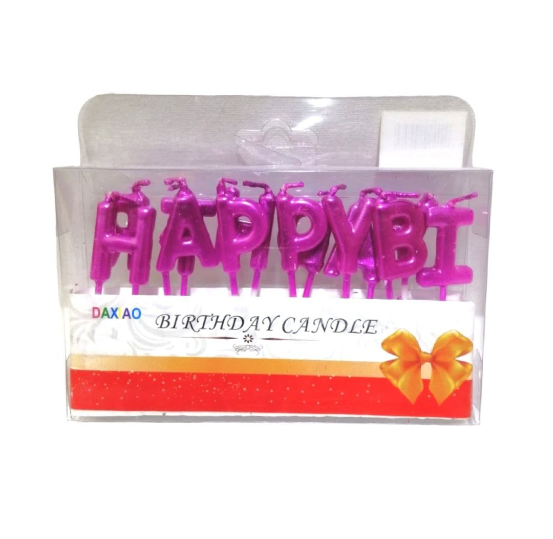 Happy Birthday Candle Set || مجموعه شموع اعياد ميلاد باحرف هابي بيرثدي وردي