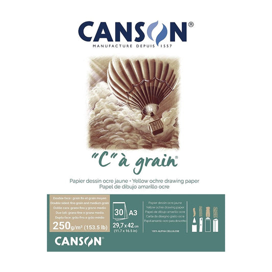 Canson ® "C" à grain® Drawing Paper 250 gm A3 Tan || كراسة رسم كانسون 250 جم تان حجم اي ثري