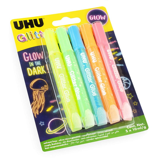 UHU Glitter Glue Glow in the dark || صمغ قلتر زري يوهو قلو ان ذا دارك