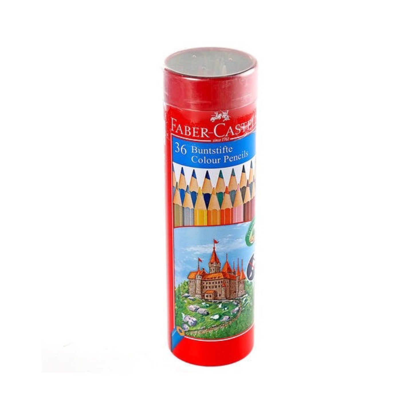 Faber Castell Colored Pencils Cylinder Case 36 Colors  || الوان خشبيه فيبر كاستل علبه مدوره حديد⁩ ٣٦ لون