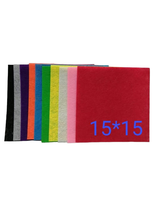 Felt Fabric Set 10 Colors 15 Cm || مجموعة خام جوخ ١٠ لون مقاس ١٥ سم