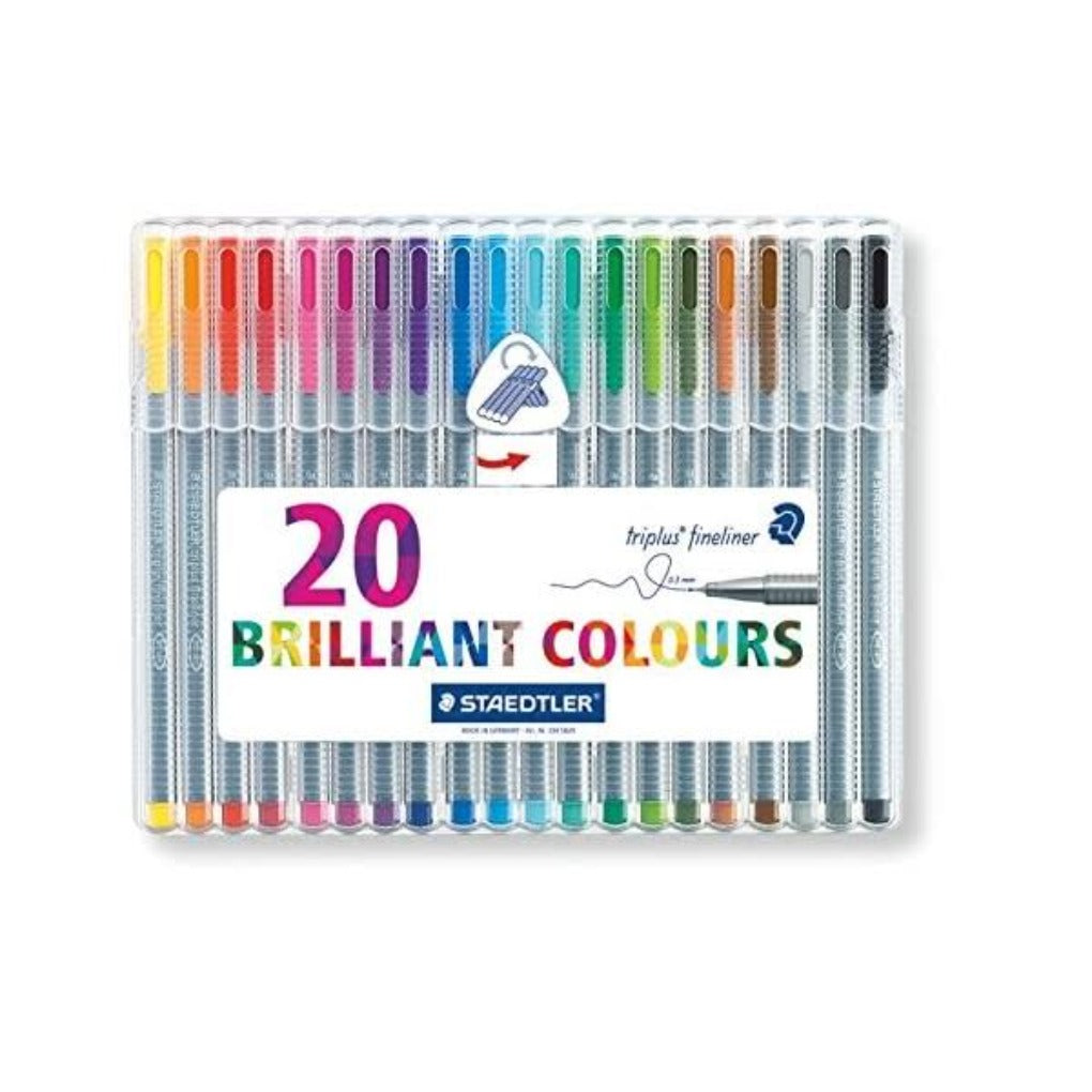 Staedtler Triplus Fineliner Brilliant Colors 20 Colors || الوان ستدلر فاينلاينر ٢٠ لون ملونة ضعيفه⁩