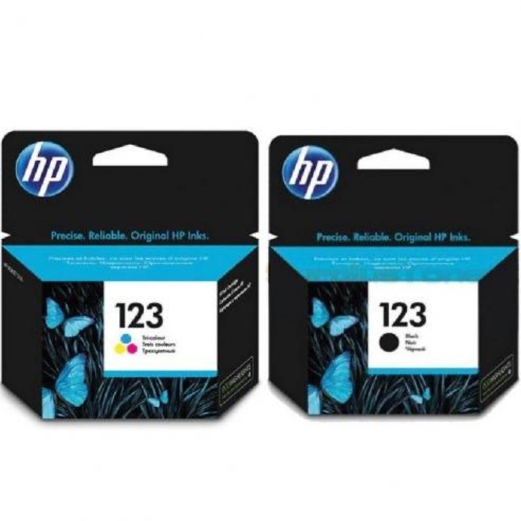 Hp 123 printer ink Set black + color || حبر طابعه ١٢٣ اسود و ملون