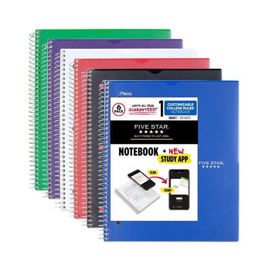 Mead Customizable college Ruled 1 Subject Notebook Assorted Color || دفتر ميد موضوع ١ الوان مشكله