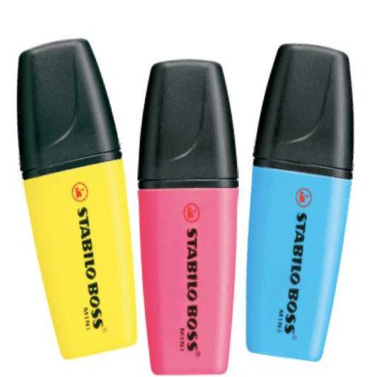 Stabilo Mini 3 Color Pack || الوان فسفورية ستابيلو ٣ الوان ميني مقاومة للجفاف⁩