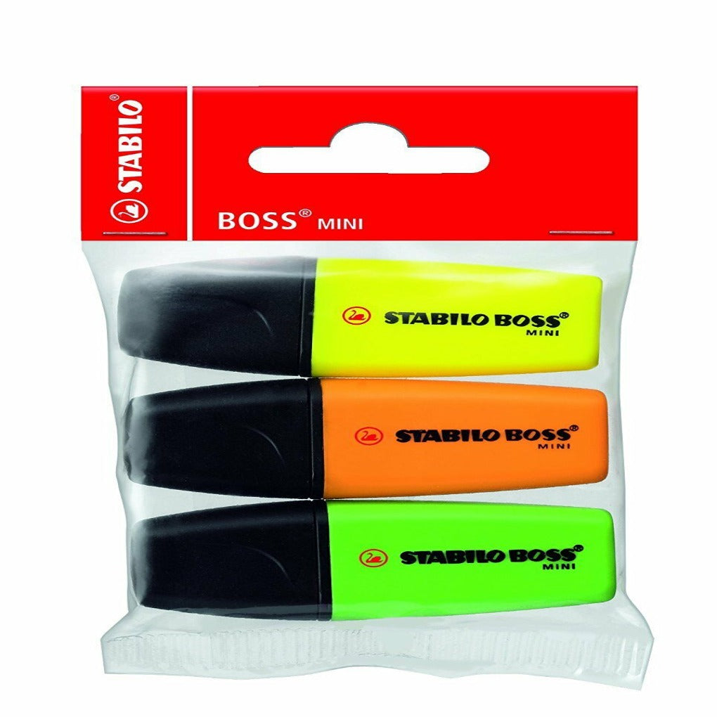 Stabilo Mini 3 Color Pack || الوان فسفورية ستابيلو ٣ الوان ميني مقاومة للجفاف