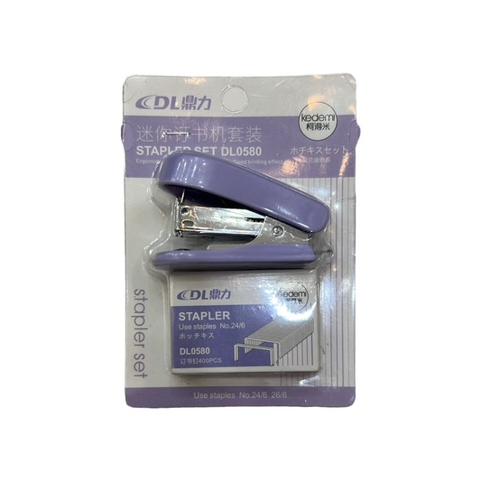 Mini Stapler Set DL0369 Purple Color || طقم دباسه صغيره لون بنفسجي
