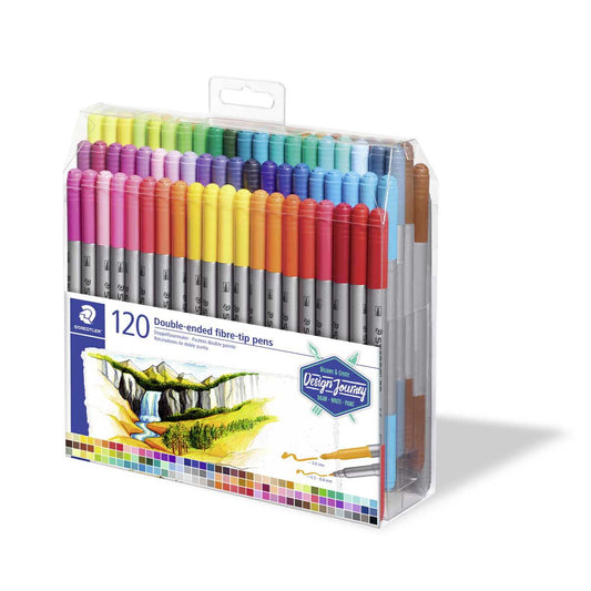120 Staedtler Double Ended Fibre Tip Pens || مجموعة الوان ستدلر راسين ١٢٠ لون