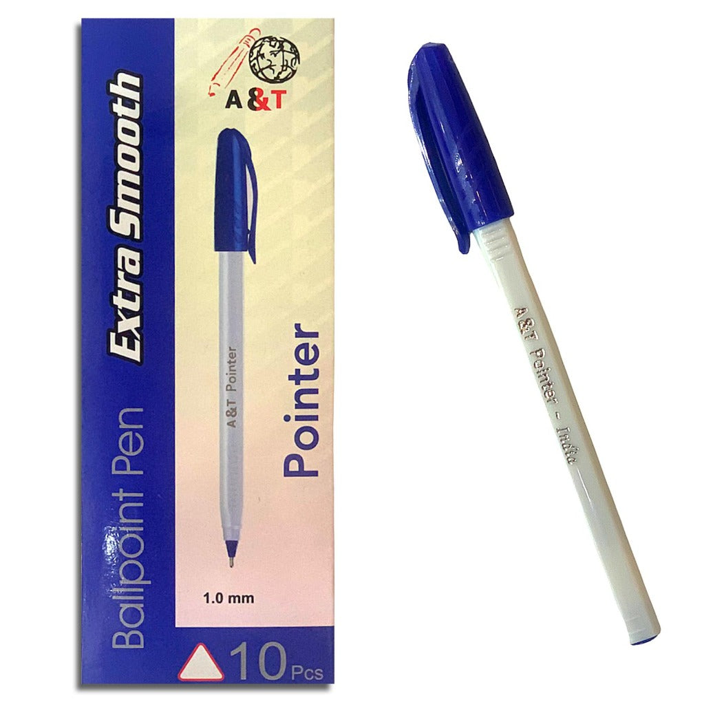 A&T Ball Pen Pack of 10 Pens || علبة اقلام حبر مثلث