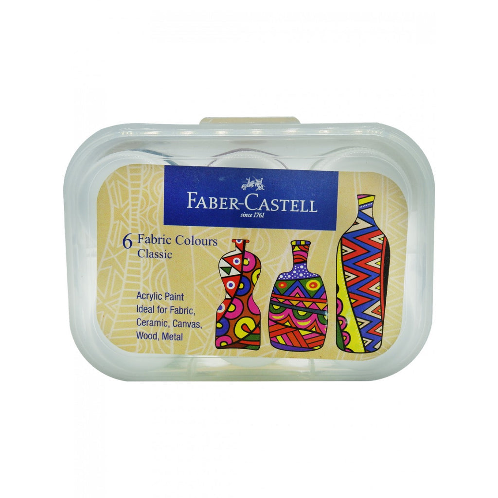 Faber Castell Fabric and Acrylic Set 6 Colors || الوان اكريليك فيبر كاستل للقماش ٦ لون