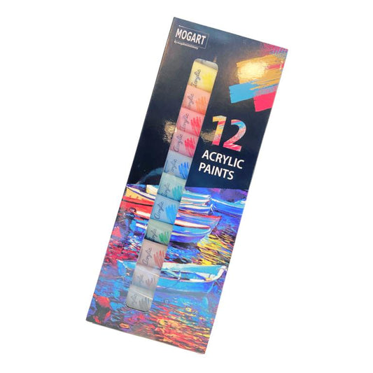 Mogart Acrylic Colors Set 12 Colors 22 ml || مجموعة الوان اكريليك موق ارت ١٢ لون حجم ٢٢ مل