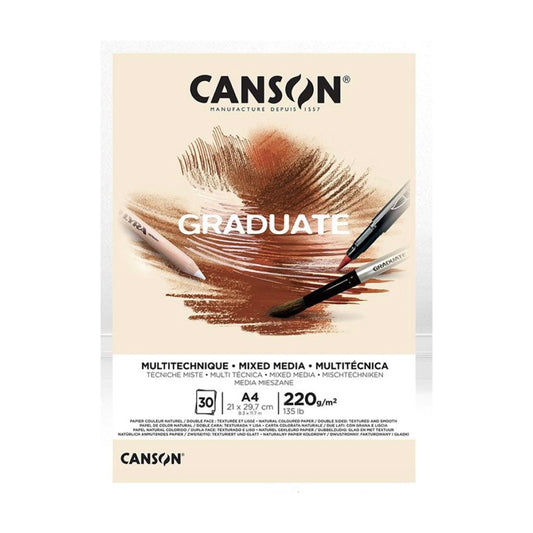 Canson GRADUATE Mixed Media Natural A4 ||  A4 دفتر رسم كانسون مكس ميديا بيج