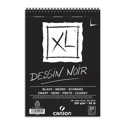 Canson XL Album Black Drawing A5 150 gm || دفتر رسم كانسون اسود 150 جم A5