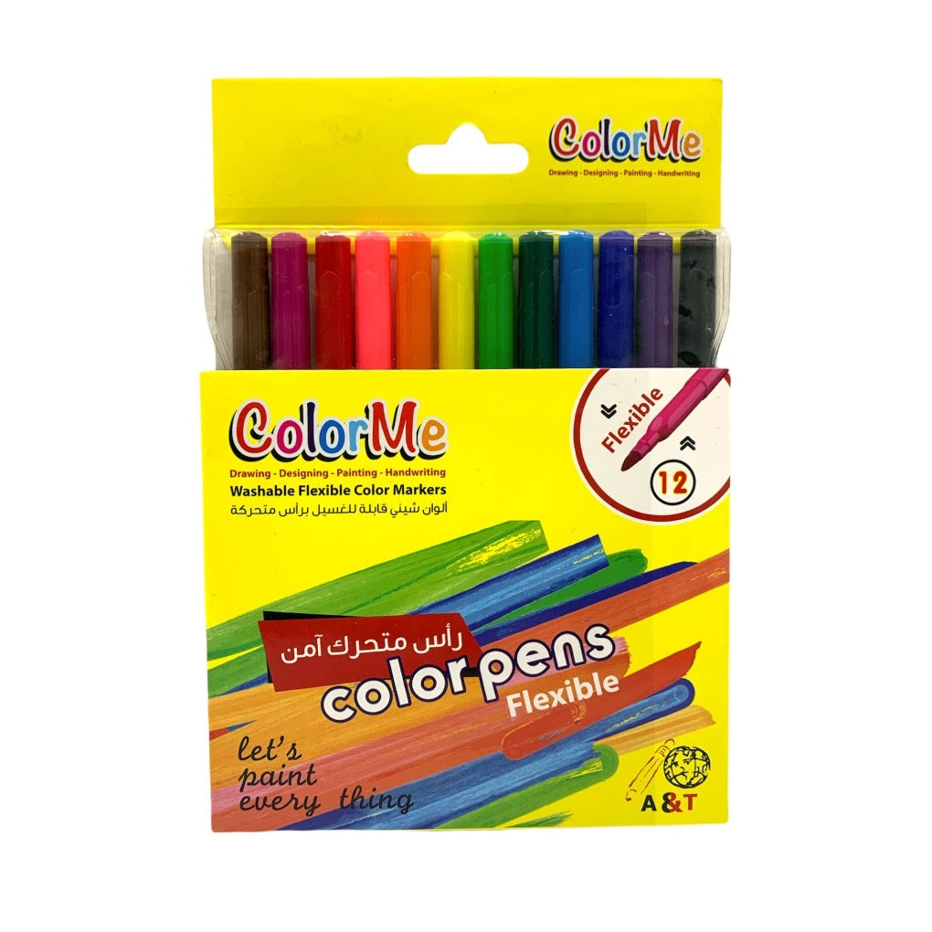 A&T Color Me Flexible Felt Pen Colors || الوان شينية مرنة كولور مي