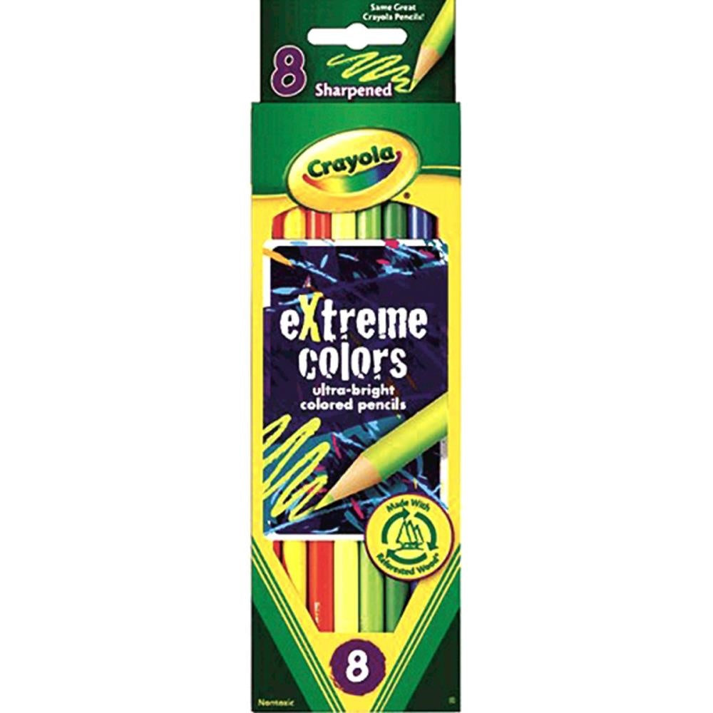 Crayola Ultra Bright Colored Pencils 8 Colors || الوان خشبية فسفورية كرايولا 8 لون