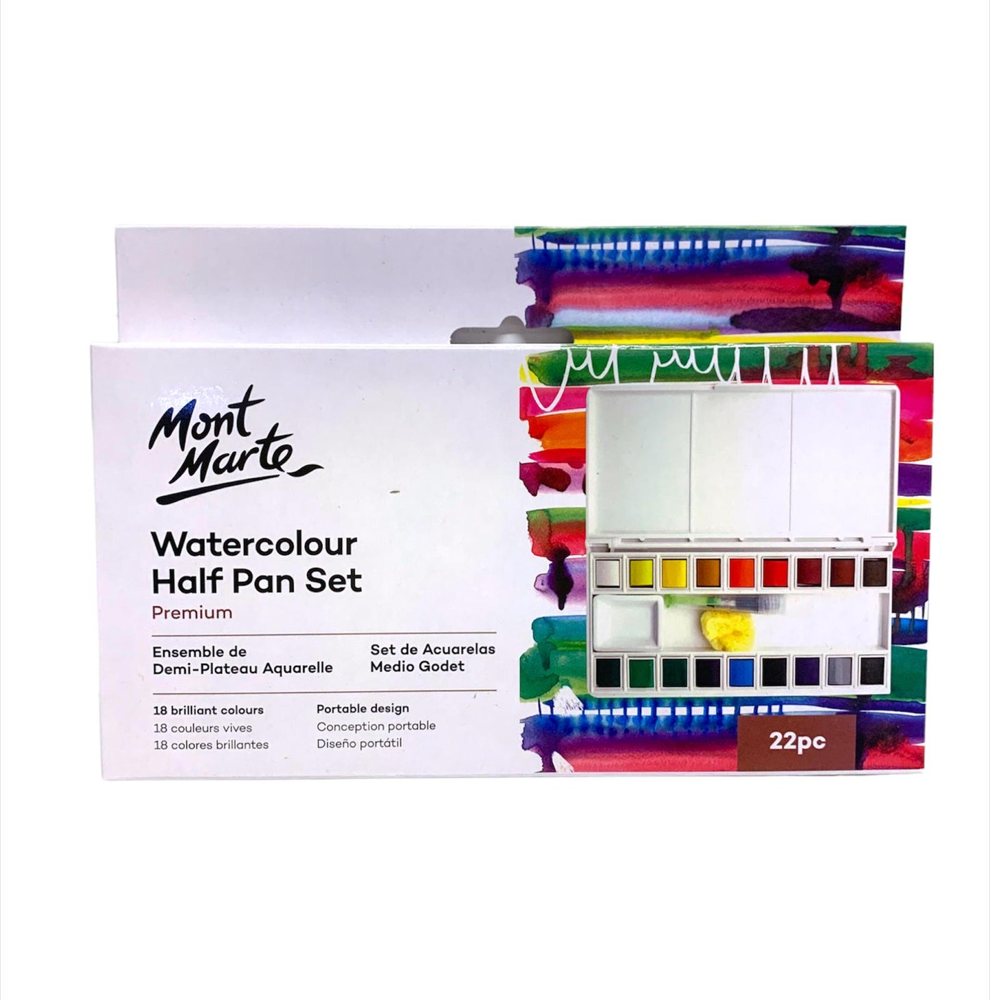 Mont Marte Water Color Half Pan 22 Pcs || الوان مائية مونت مارت ٢٢ قطعه