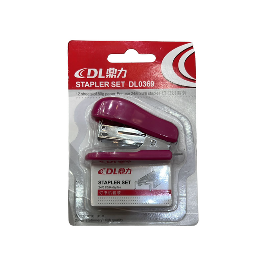 Mini Stapler Set DL0369 Red Color || طقم دباسه صغيره لون احمر