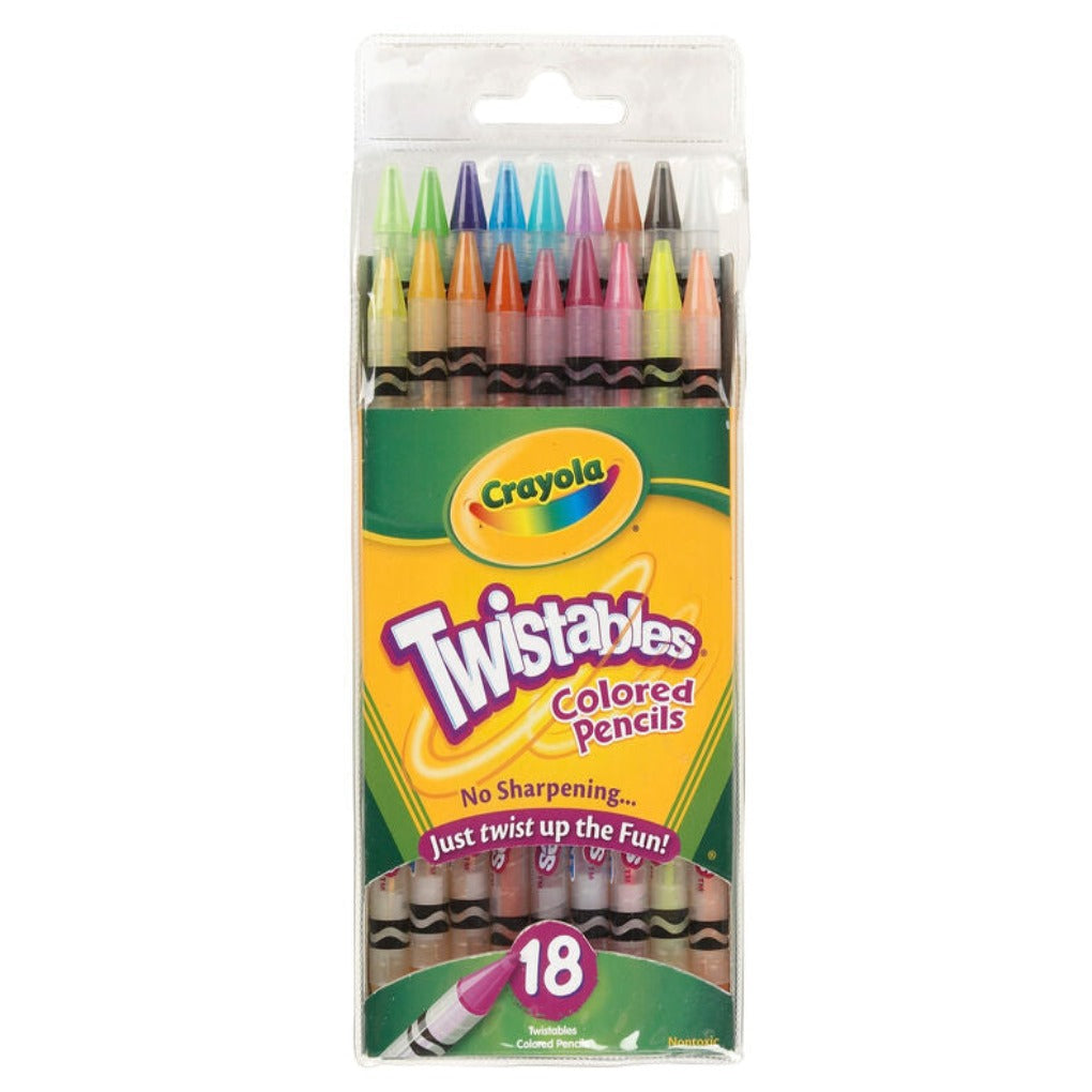 Crayola Twistables Colored Pencils 18 Colors || الوان كرايولا خشبية تويست ١٨ لون
