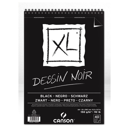 Canson XL Album Black Drawing A4 150 gm || دفتر رسم كانسون اسود 150 جم A4