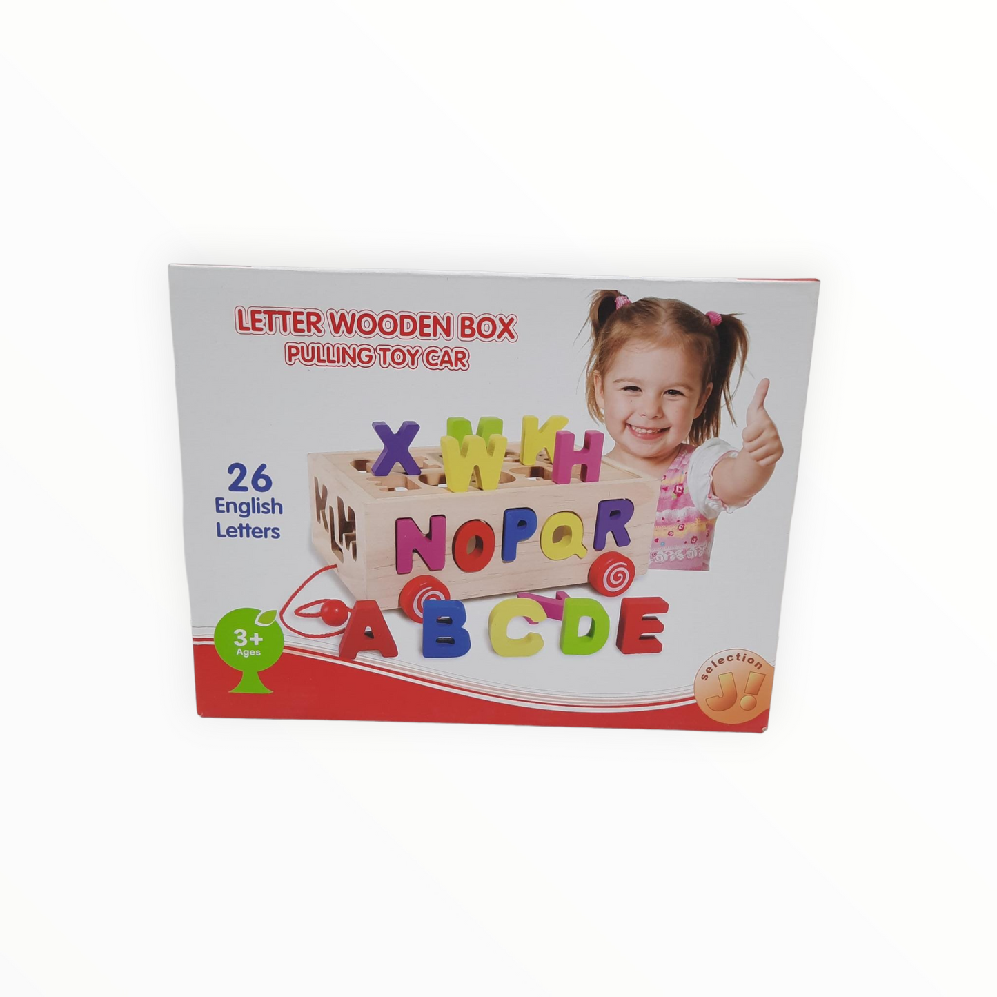 Digital Wooden Box Pulling Toy Car 26 Letters || بازل خشب بعجلات متحركة احرف انجليزي ٢٦ قطعة⁩